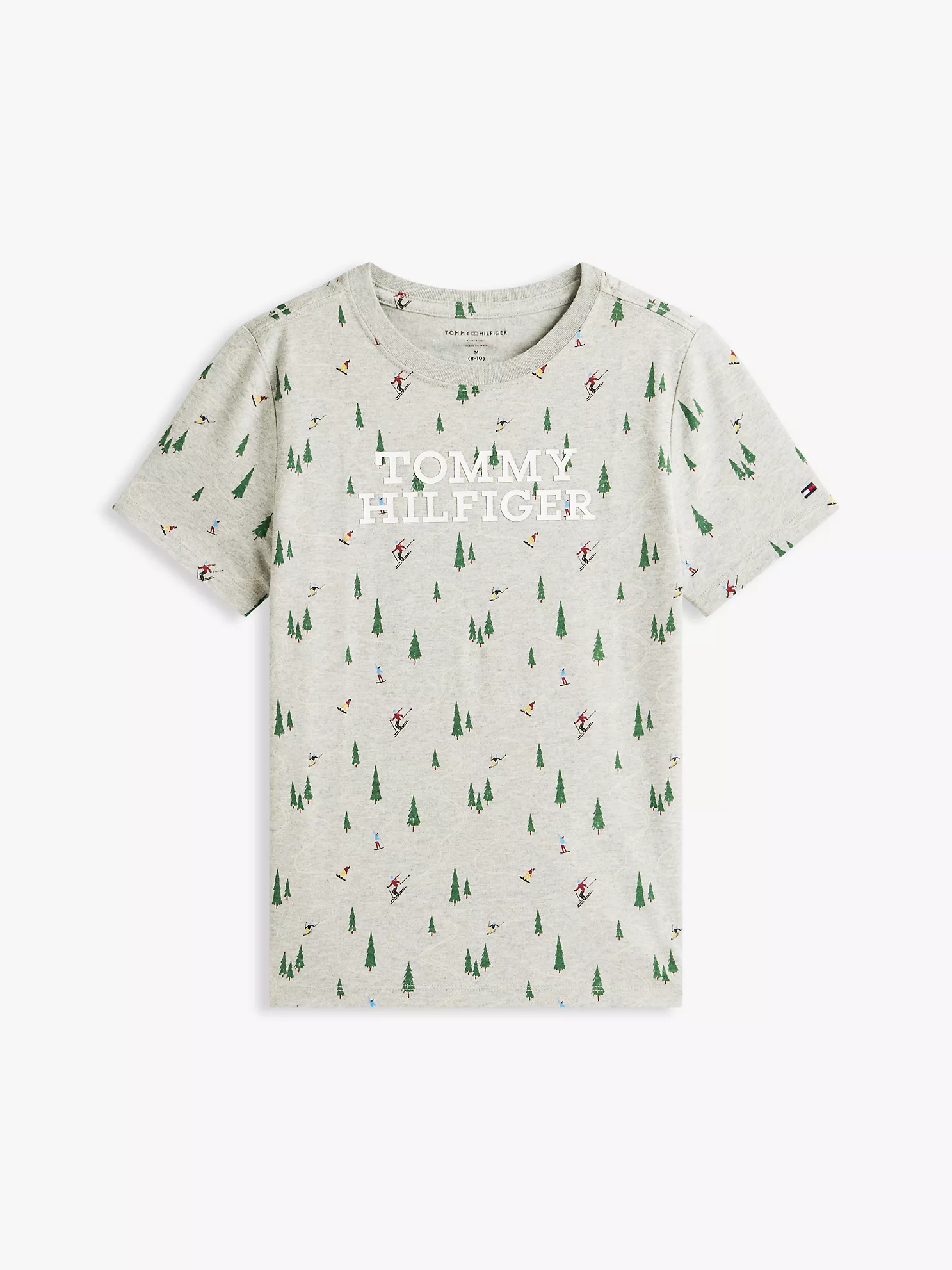 XB01841_P61_alternate10 Kids' Tommy Ski Motif Logo T-Shirt-Light Grey Heather - Image 2
