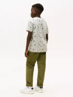 Kids' Tommy Ski Motif Logo T-Shirt-Light Grey Heather - Image 3