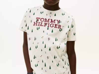 Kids' Tommy Flag Logo T-Shirt-Ivory