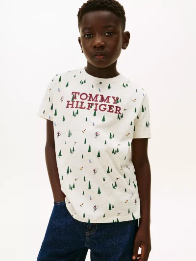 Kids' Tommy Flag Logo T-Shirt-Ivory - Image 1