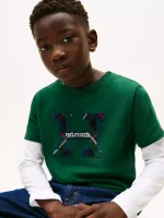Kids' Hilfiger Crest Logo T-Shirt-Ornamental Green - Image 4