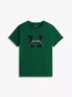 Kids' Hilfiger Crest Logo T-Shirt-Ornamental Green - Image 2