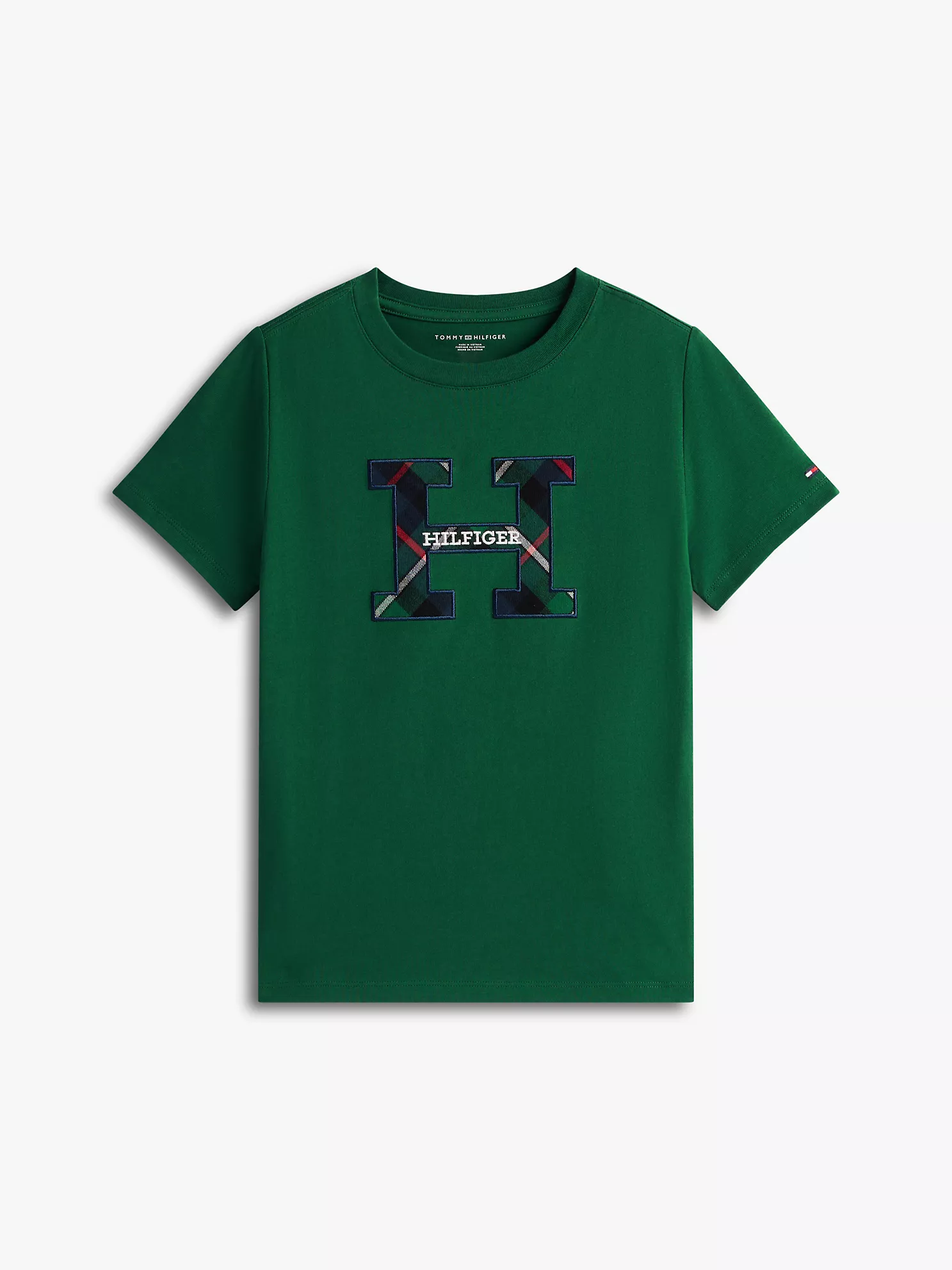 XB01846_L6K_alternate10 Kids' Hilfiger Crest Logo T-Shirt-Ornamental Green - Image 2