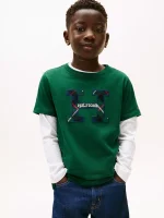 Kids' Hilfiger Crest Logo T-Shirt-Ornamental Green