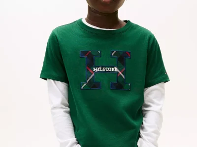 Kids' Hilfiger Crest Logo T-Shirt-Ornamental Green
