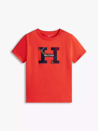 Kids' Hilfiger Crest Logo T-Shirt-Deep Crimson - Image 2