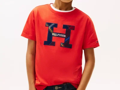 Kids' Hilfiger Crest Logo T-Shirt-Deep Crimson