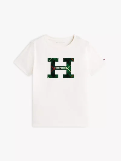 Kids' Hilfiger Crest Logo T-Shirt-Ivory - Image 2