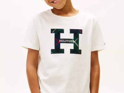 Kids' Hilfiger Crest Logo T-Shirt-Ivory