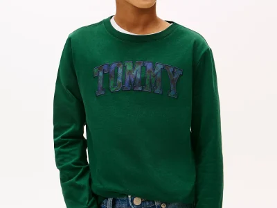 Kids' Plaid Tommy Logo T-Shirt-Ornamental Green