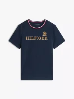 Kids' Hilfiger Crest Logo T-Shirt-Navy - Image 2
