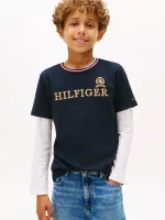 Kids' Hilfiger Crest Logo T-Shirt-Navy