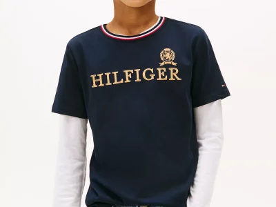 Kids' Hilfiger Crest Logo T-Shirt-Navy