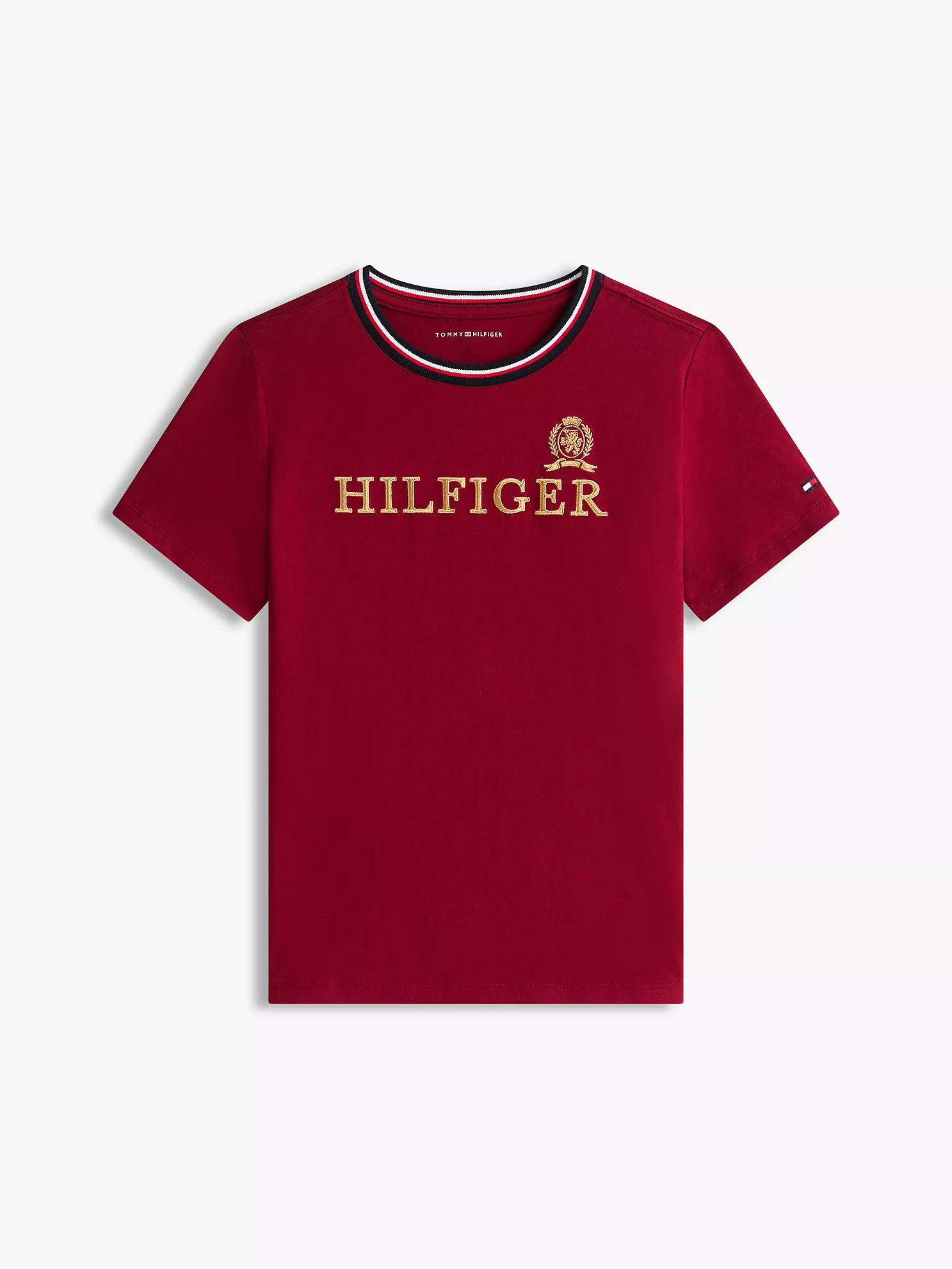XB01848_XJS_alternate10 Kids' Hilfiger Crest Logo T-Shirt-Rouge - Image 2