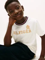 Kids' Hilfiger Crest Logo T-Shirt-Ivory - Image 4