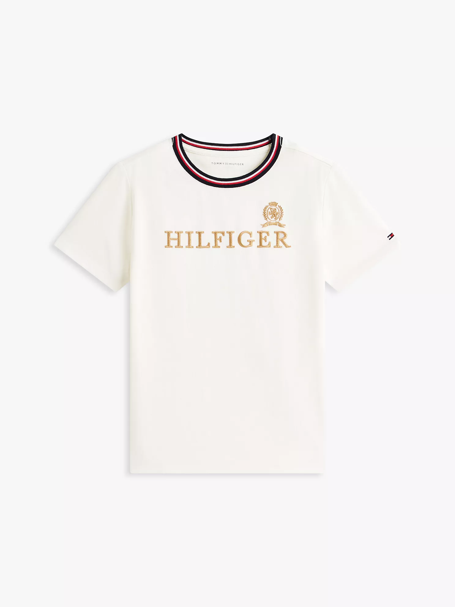 XB01848_YBI_alternate10 Kids' Hilfiger Crest Logo T-Shirt-Ivory - Image 2