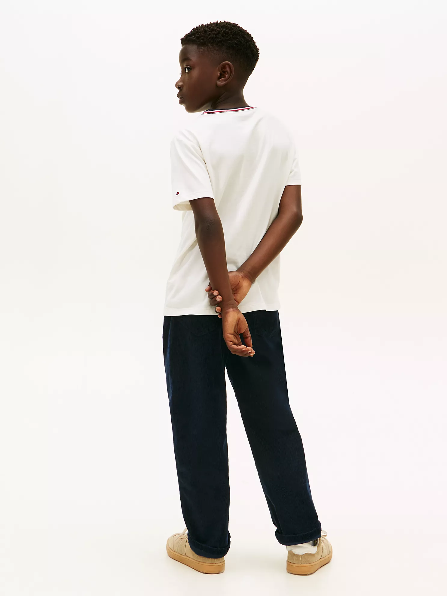 XB01848_YBI_alternate5 Kids' Hilfiger Crest Logo T-Shirt-Ivory - Image 3