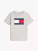 Kids' Tommy Flag Logo T-Shirt-Light Grey Heather - Image 2