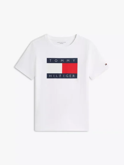 Kids' Tommy Flag Logo T-Shirt-Optic White - Image 2