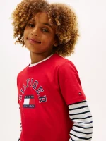 Kids' Arch Hilfiger Flag Logo T-Shirt-Primary Red - Image 4
