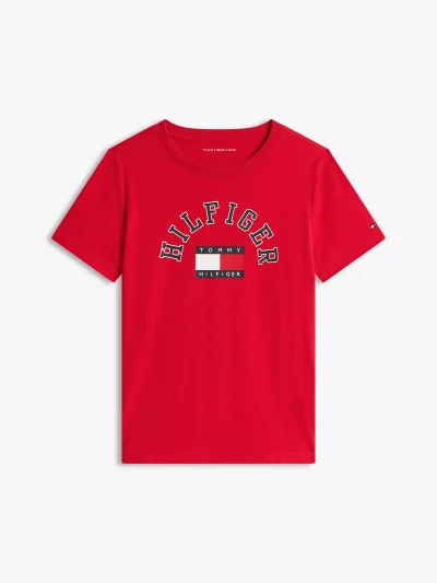 Kids' Arch Hilfiger Flag Logo T-Shirt-Primary Red - Image 2