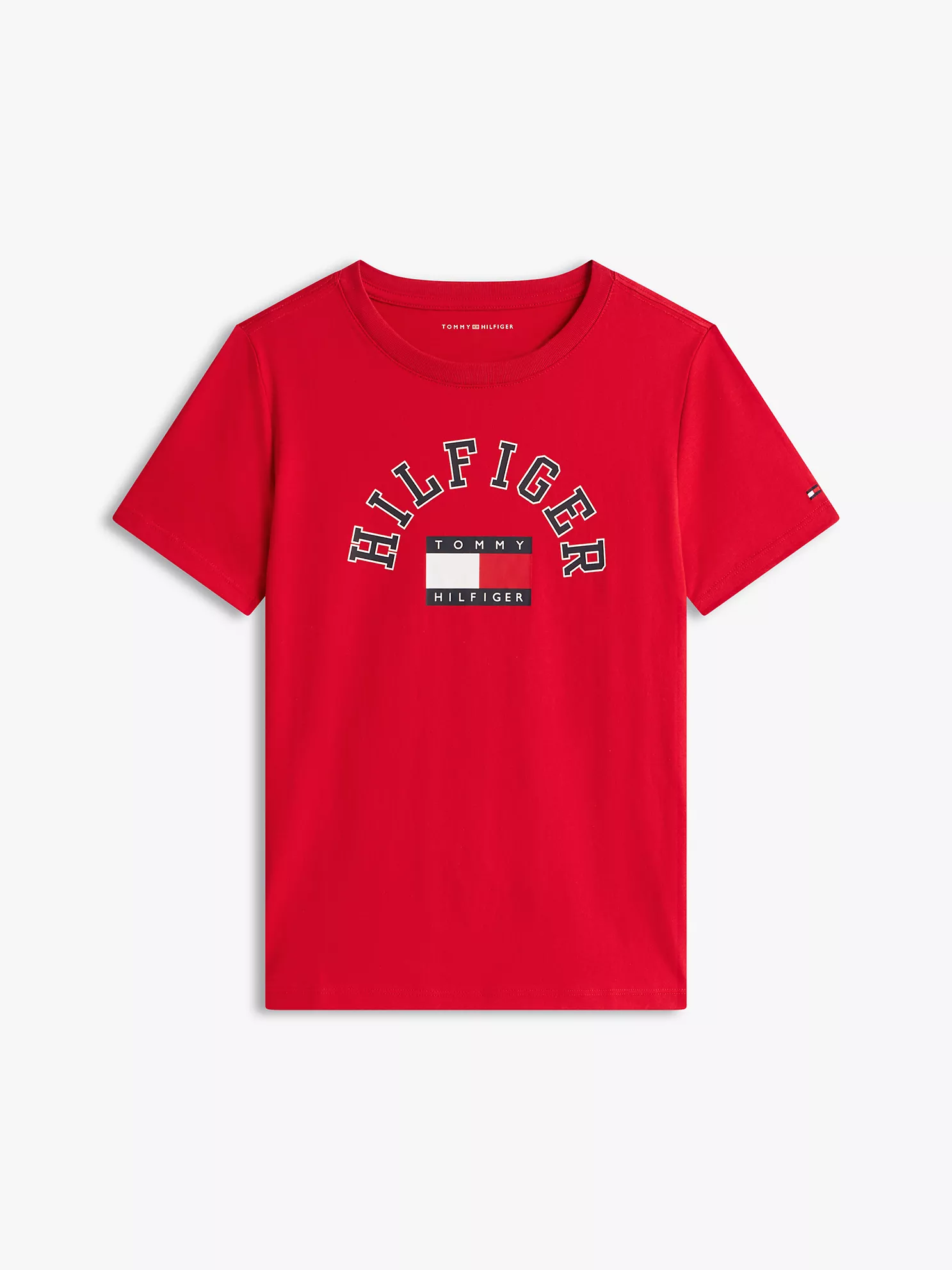 XB01854_XLG_alternate10 Kids' Arch Hilfiger Flag Logo T-Shirt-Primary Red - Image 2