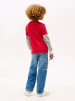 Kids' Arch Hilfiger Flag Logo T-Shirt-Primary Red - Image 3