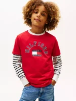 Kids' Arch Hilfiger Flag Logo T-Shirt-Primary Red