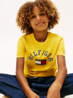 Kids' Arch Hilfiger Flag Logo T-Shirt-Pollen - Image 4