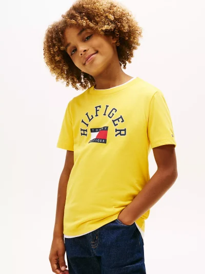Kids' Arch Hilfiger Flag Logo T-Shirt-Pollen - Image 1