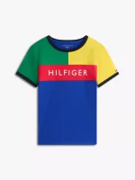 Kids' Hilfiger Logo Colorblock T-Shirt-Wedge Blue - Image 2