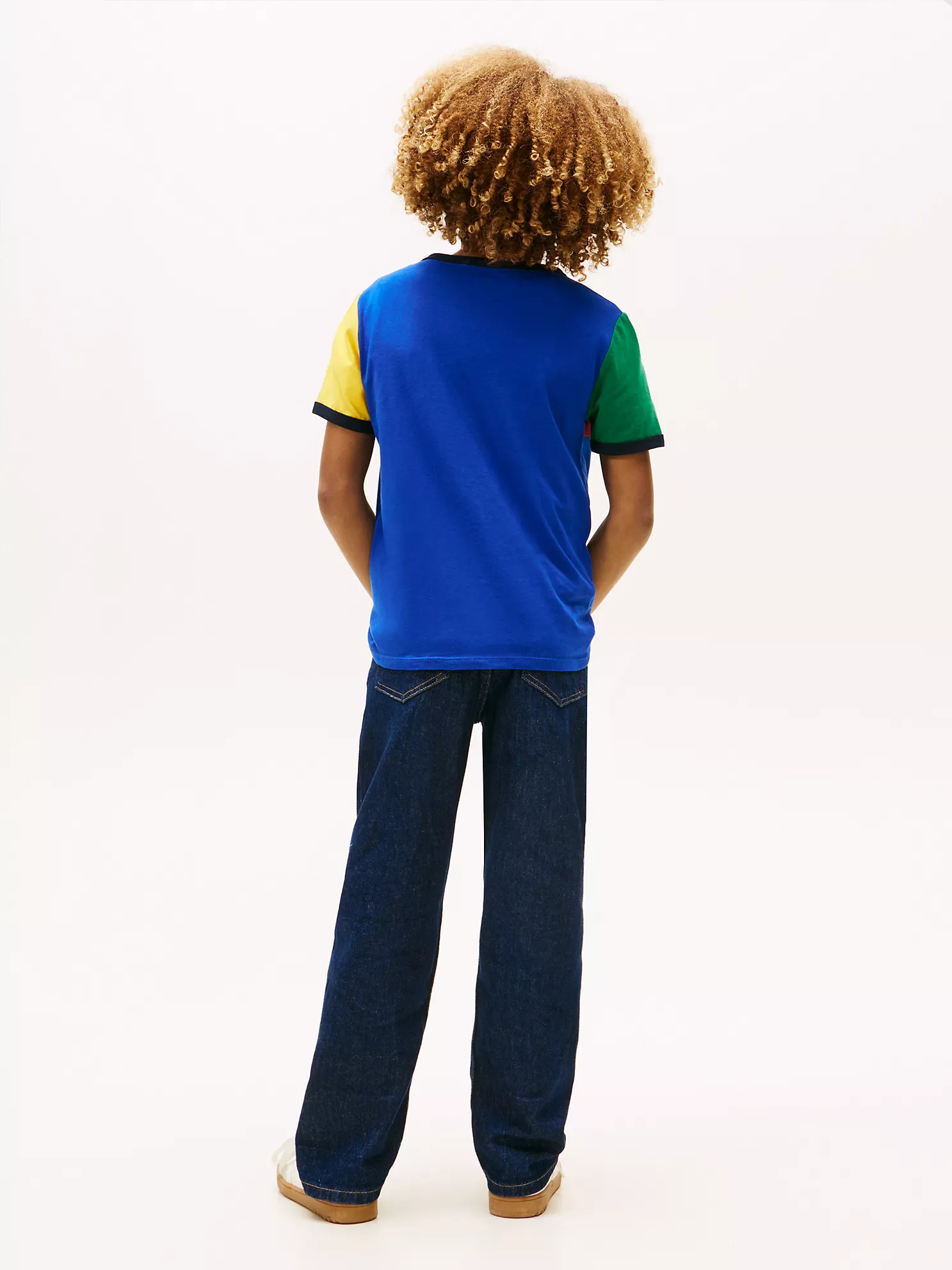 XB01855_D03_alternate5 Kids' Hilfiger Logo Colorblock T-Shirt-Wedge Blue - Image 3