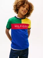 Kids' Hilfiger Logo Colorblock T-Shirt-Wedge Blue
