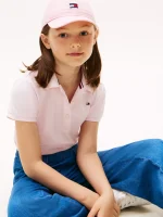 Kids' Puff-Sleeve Stretch Polo - Light Pink #XG01281-TOG - Image 3