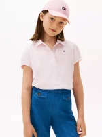 Kids' Puff-Sleeve Stretch Polo - Light Pink #XG01281-TOG