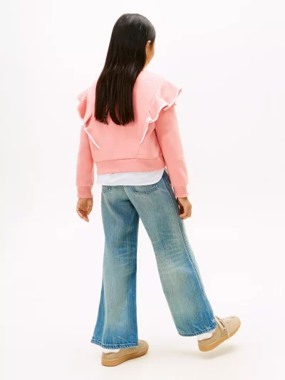 Kids' Ruffle Trim Fleece Sweatshirt - Darling Pink #XG01332-TI4 - Image 3