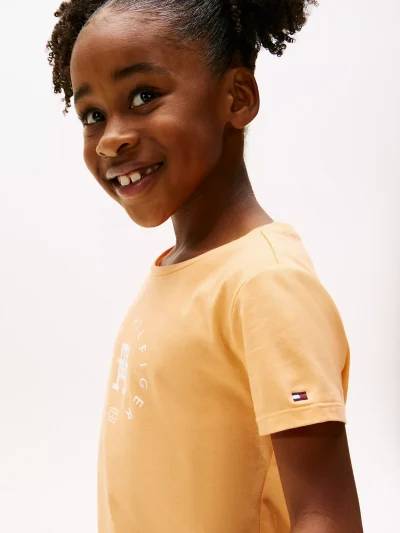 Kids' Circle Logo T-Shirt - Sunny Orange - Image 2