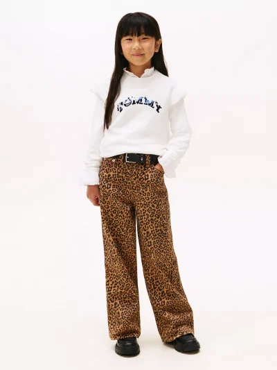 Kids' Sequin Logo Ruffle Sweater - Ecru #XG01540 - Image 3