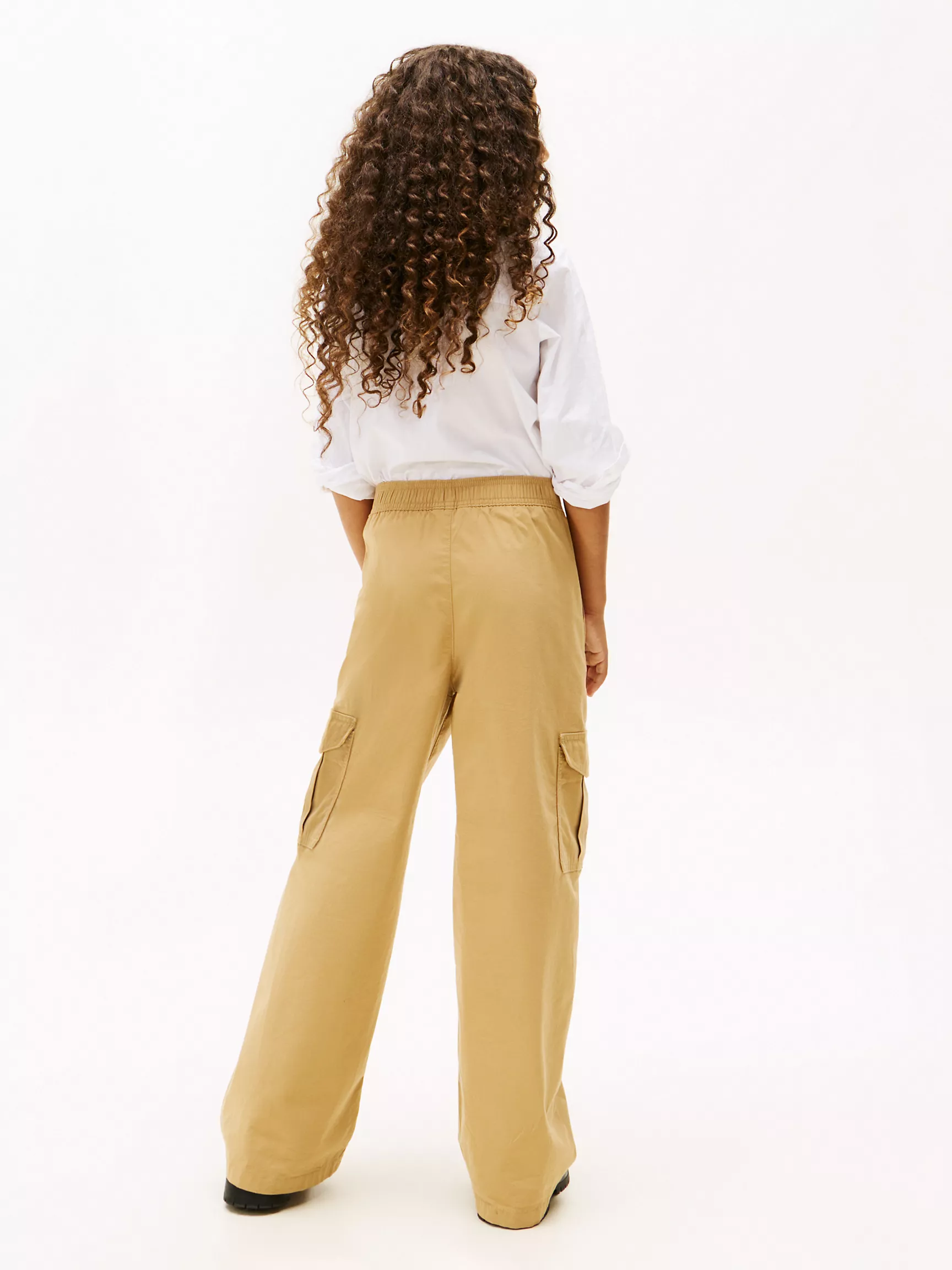 XG01551_RBL_alternate6 Kids' Wide Leg Stretch Twill Cargo Pant-Classic Khaki - Image 3