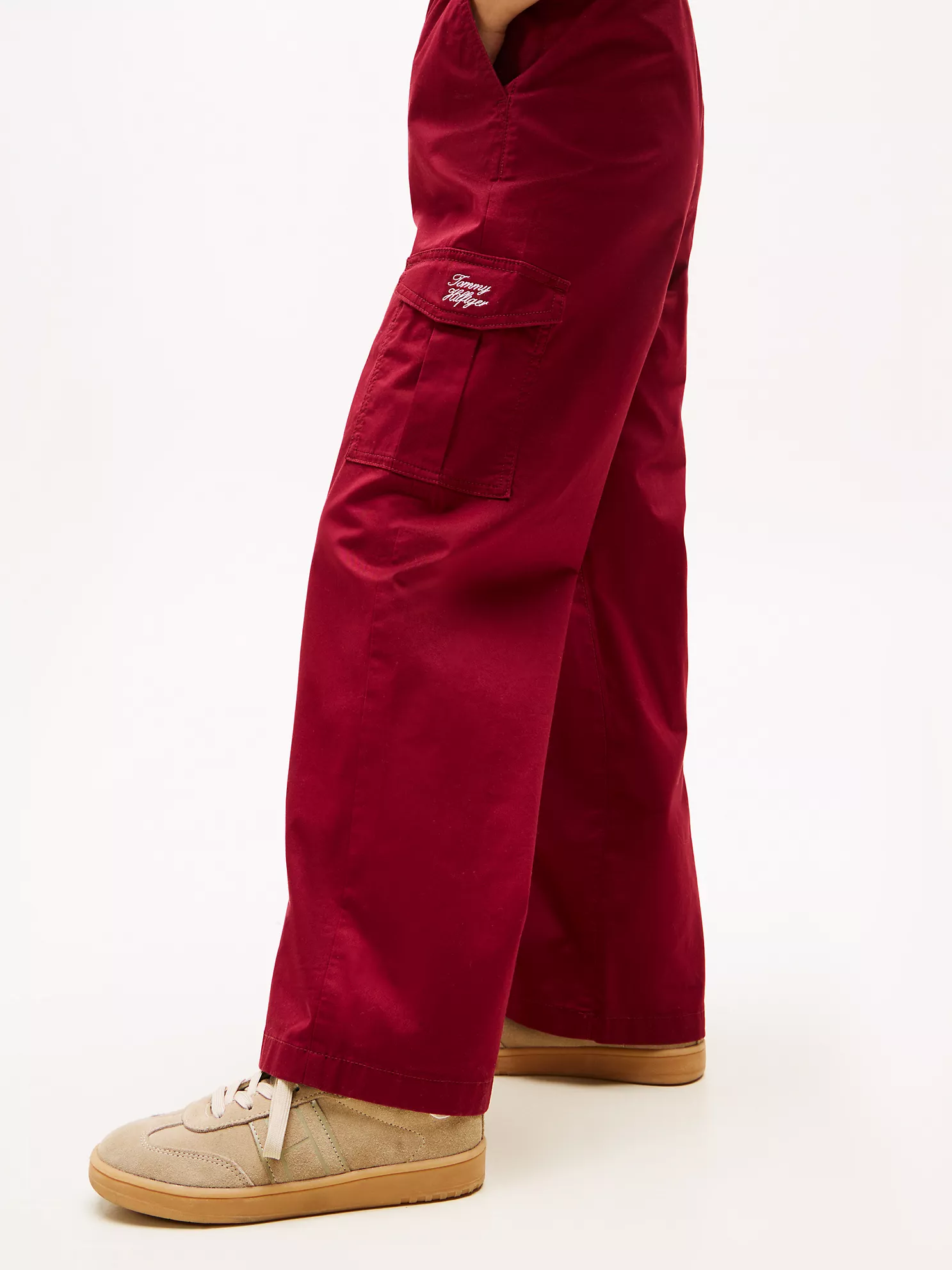 XG01551_XJS_alternate3 Kids' Wide Leg Stretch Twill Cargo Pant-Rouge - Image 4
