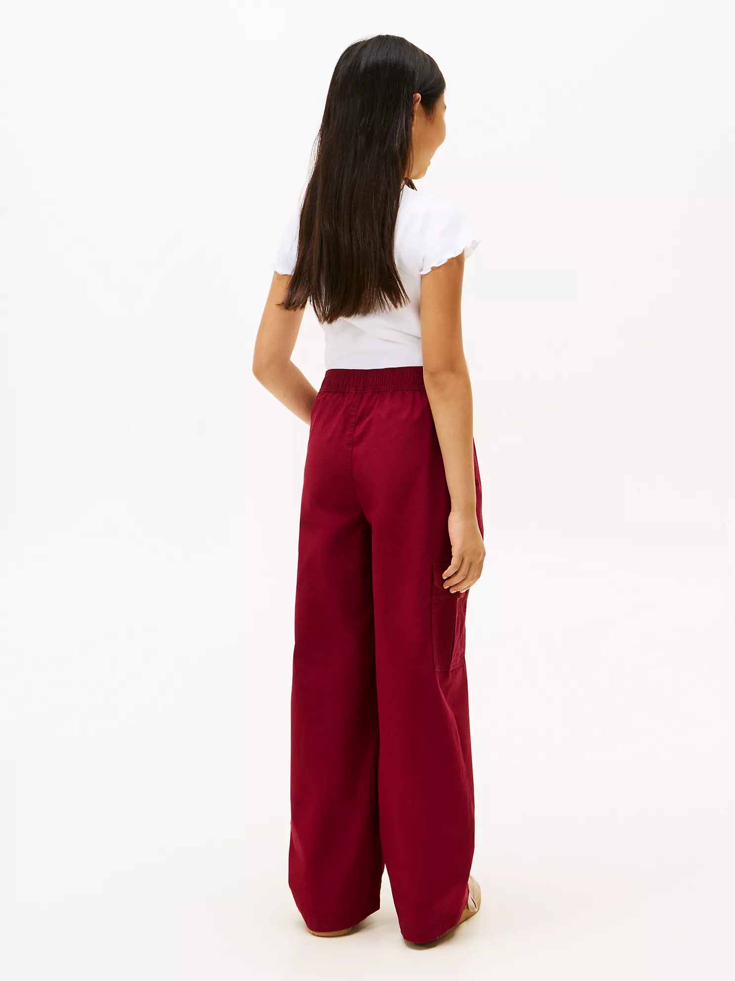 XG01551_XJS_alternate6 Kids' Wide Leg Stretch Twill Cargo Pant-Rouge - Image 3