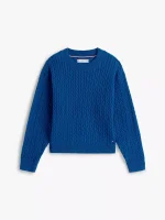 Kids' Cable Knit Sweater - Deep Indigo #XG01709-C3J - Image 2