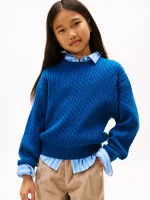 Kids' Cable Knit Sweater - Deep Indigo #XG01709-C3J