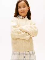 Kids' Cable Knit Sweater - Ivory #XG01709-YBI