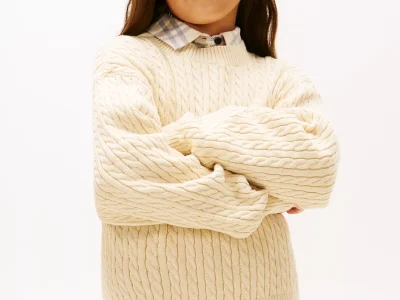 Kids' Cable Knit Sweater - Ivory #XG01709-YBI
