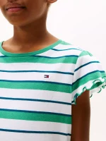 Kids' Stripe Lettuce-Trim Sleeve T-Shirt - Country Club #XG01730-L7S - Image 4