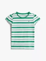 Kids' Stripe Lettuce-Trim Sleeve T-Shirt - Country Club #XG01730-L7S - Image 2