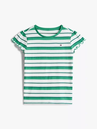Kids' Stripe Lettuce-Trim Sleeve T-Shirt - Country Club #XG01730-L7S - Image 2