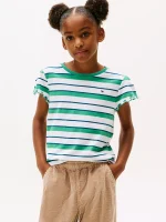Kids' Stripe Lettuce-Trim Sleeve T-Shirt - Country Club #XG01730-L7S