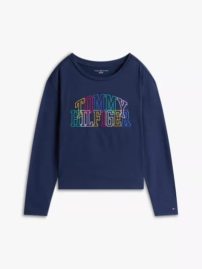 Kids' Long-Sleeve Logo T-Shirt - Twilight Navy #XG01737-C87 - Image 2